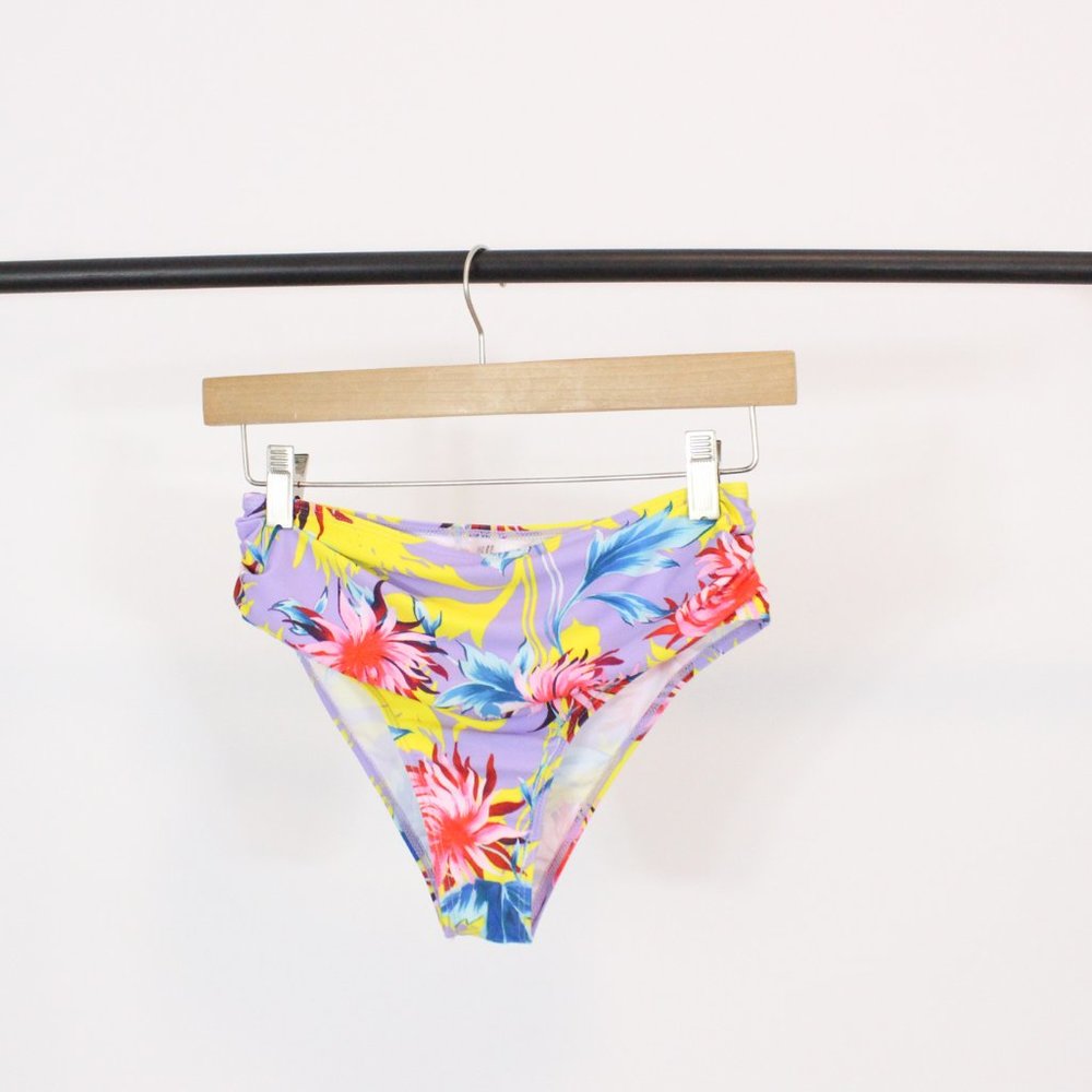 *SHEIN Floral Purple Bikini Bottom